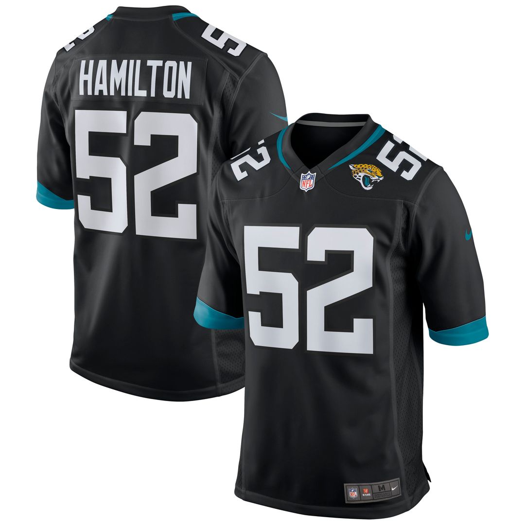 DaVon Hamilton Jacksonville Jaguars Black Game Jersey