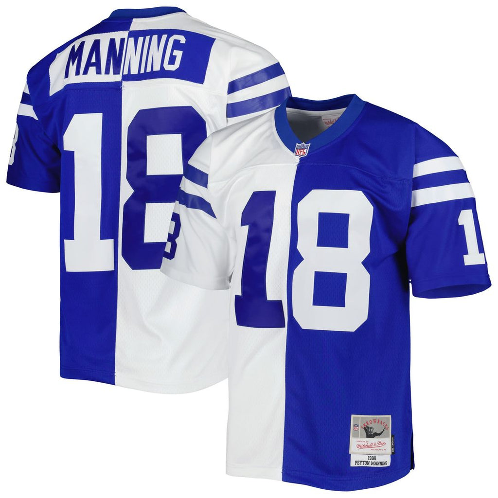 Peyton Manning Indianapolis Colts Royal/White 1998 Split Legacy Replica Jersey