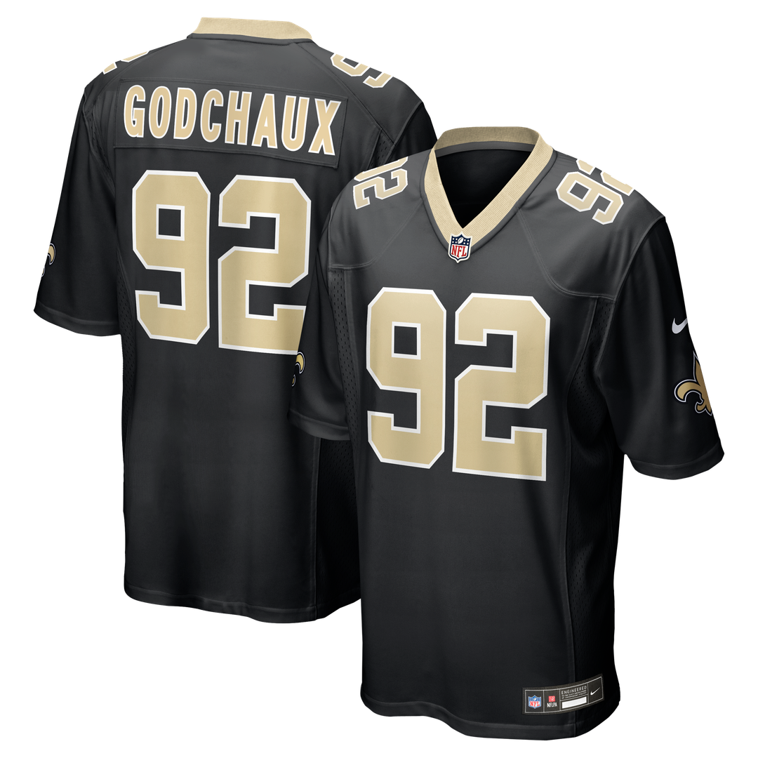 Davon Godchaux New Orleans Saints Black Team Game Jersey