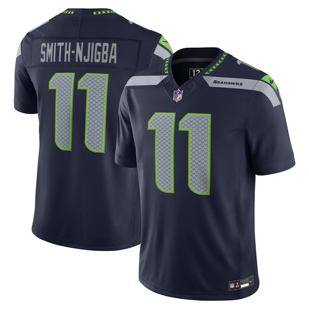 Jaxon Smith-Njigba Seattle Seahawks College Navy Team Vapor F.U.S.E. Stitched Limited Jersey