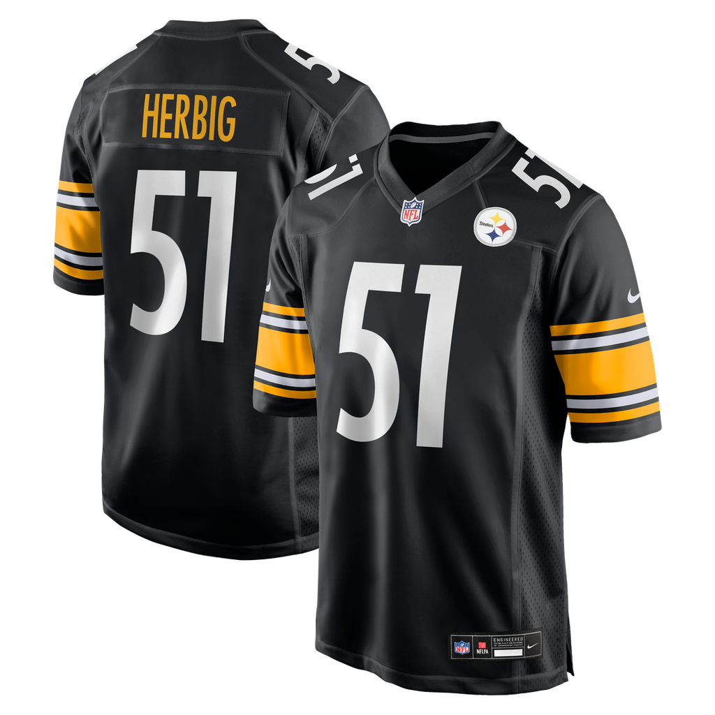 Nick Herbig Pittsburgh Steelers Black Game Jersey