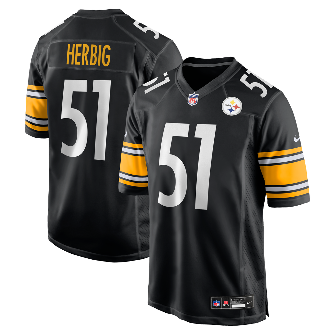 Nick Herbig Pittsburgh Steelers Black Game Jersey
