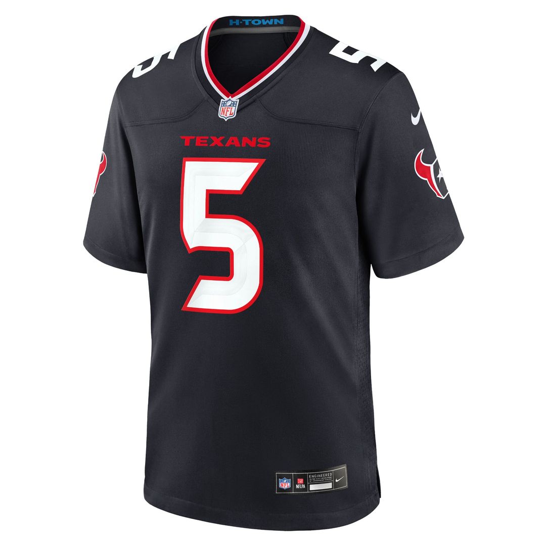 Jalen Pitre Houston Texans Navy Game Jersey