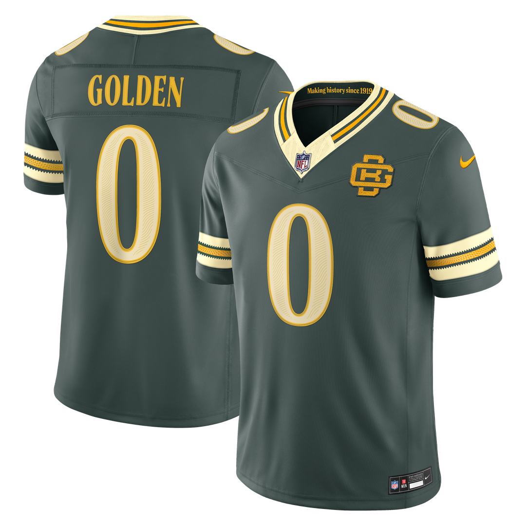Matthew Golden Green Bay Packers Green 2026 Rivalries Collection Stitched Limited Jersey