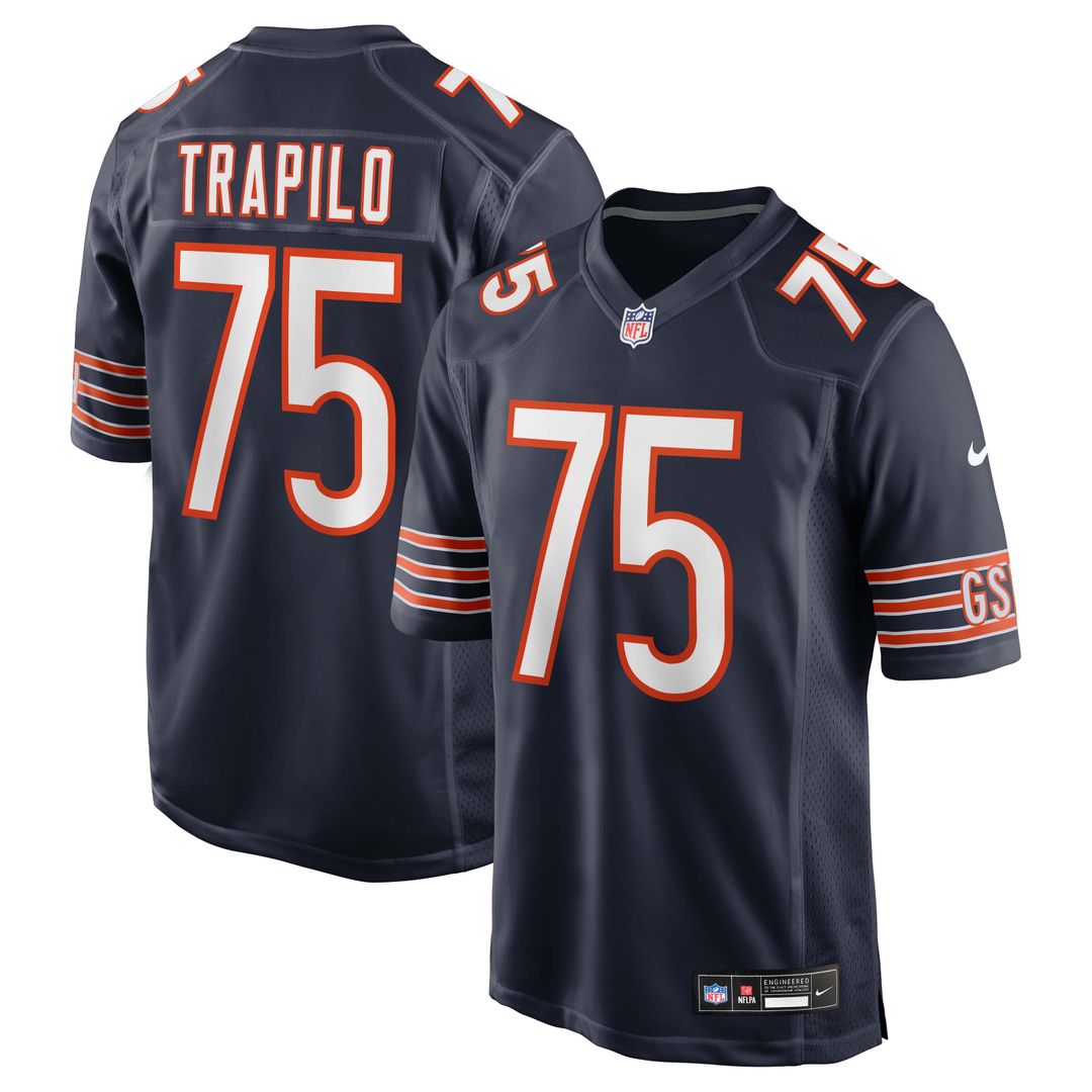 Ozzy Trapilo Chicago Bears Navy Team Game Jersey