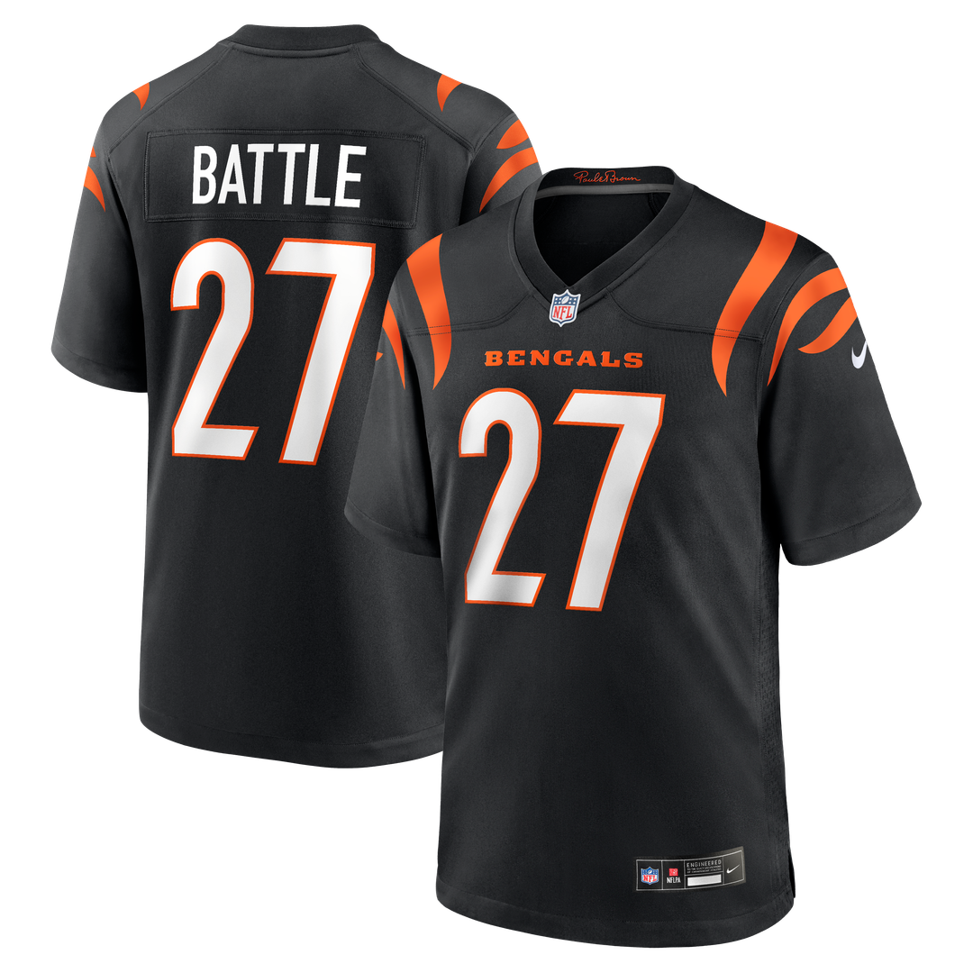Jordan Battle Cincinnati Bengals Black Team Game Jersey