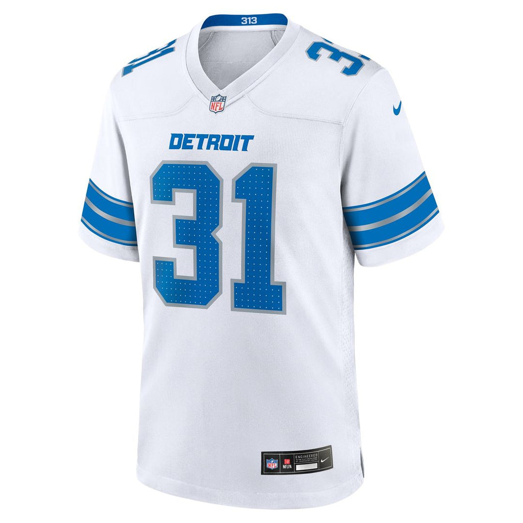 Kerby Joseph Detroit Lions White Game Jersey