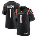 Cincinnati Bengals Number 1 Groom Black Game Jersey
