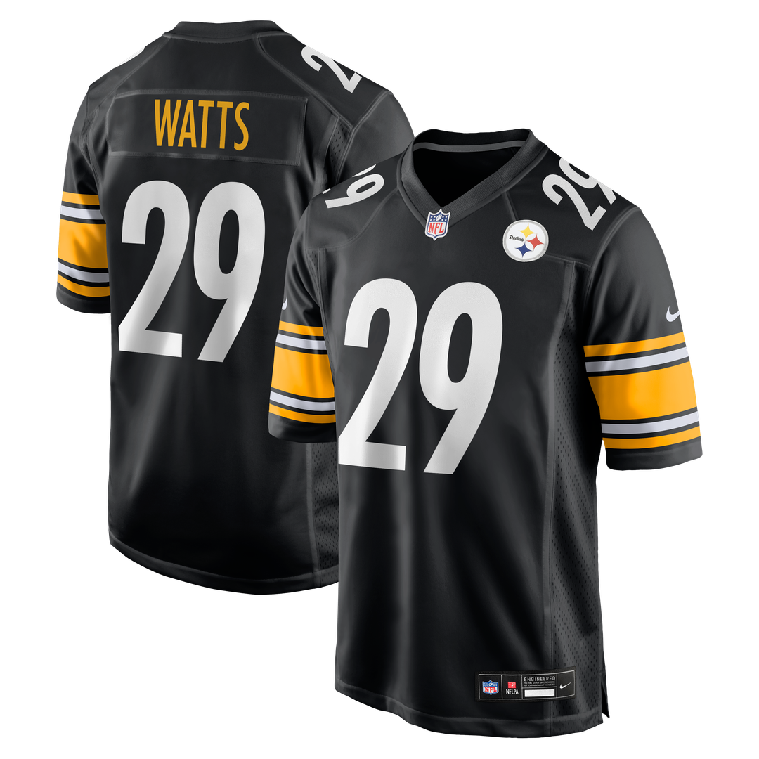 Ryan Watts Pittsburgh Steelers Black Game Jersey