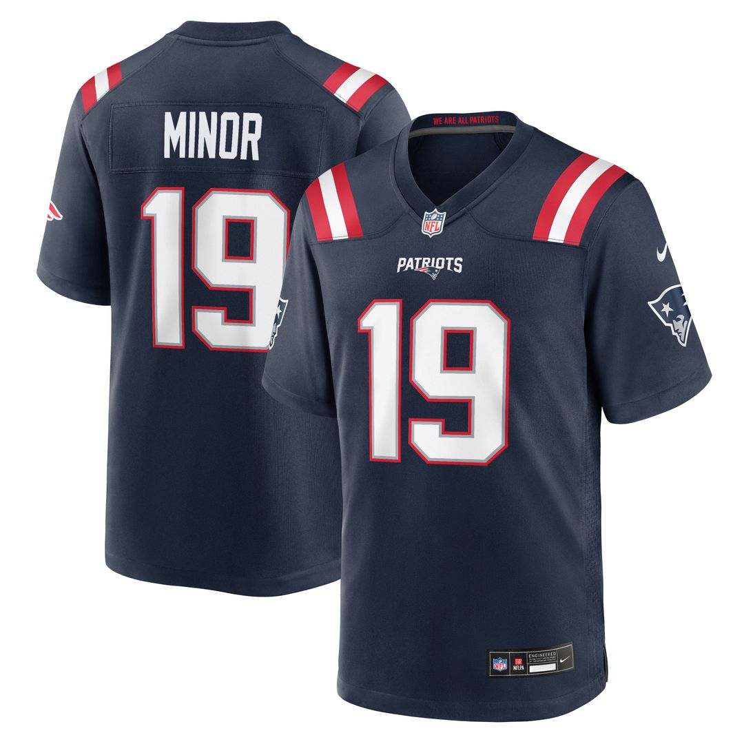 Kobee Minor New England Patriots Navy Team Game Jersey