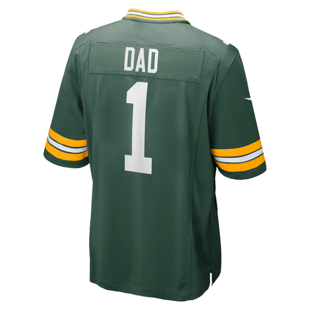 Green Bay Packers Number 1 Dad Green Game Jersey