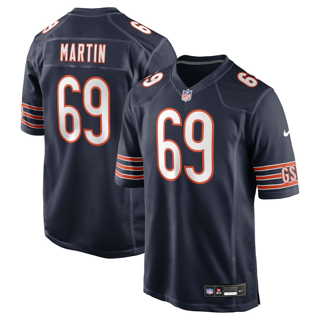 Jeremiah Martin Chicago Bears Navy Team Game Jersey