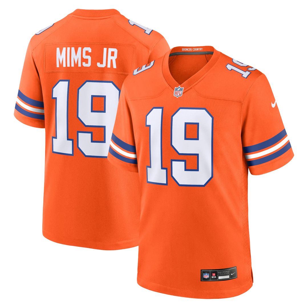 Marvin Mims Jr Denver Broncos Orange Mile High Collection 1977 Throwback Player Game Jersey