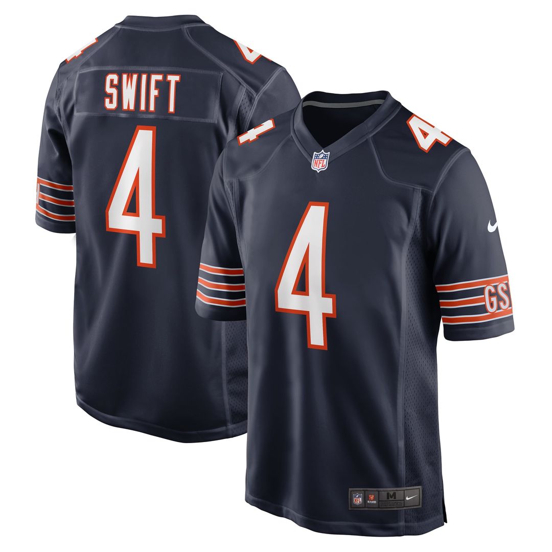 D'Andre Swift Chicago Bears Navy Game Jersey