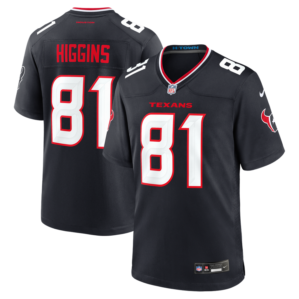 Jayden Higgins Houston Texans Navy Game Jersey