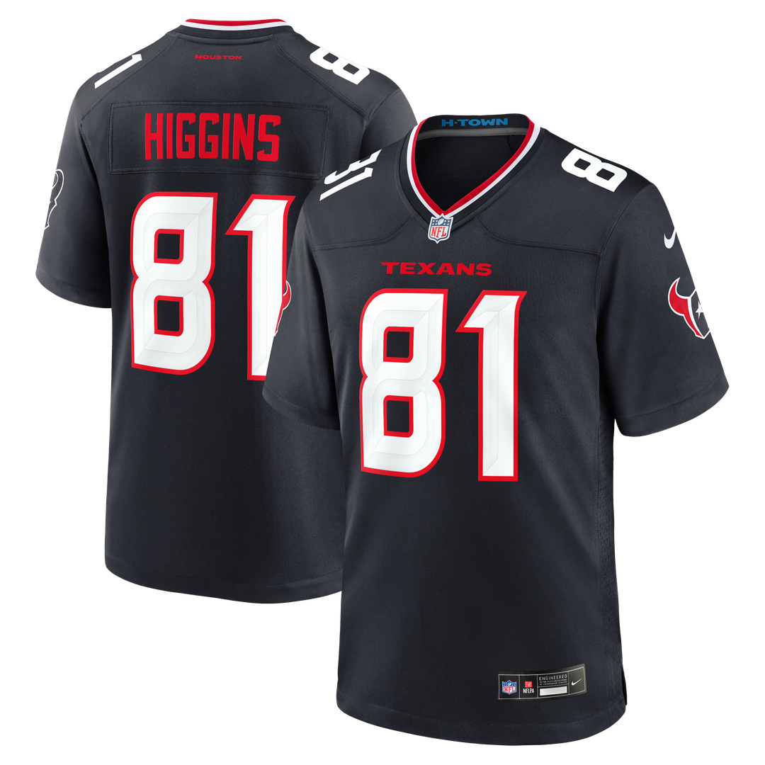 Jayden Higgins Houston Texans Navy Game Jersey
