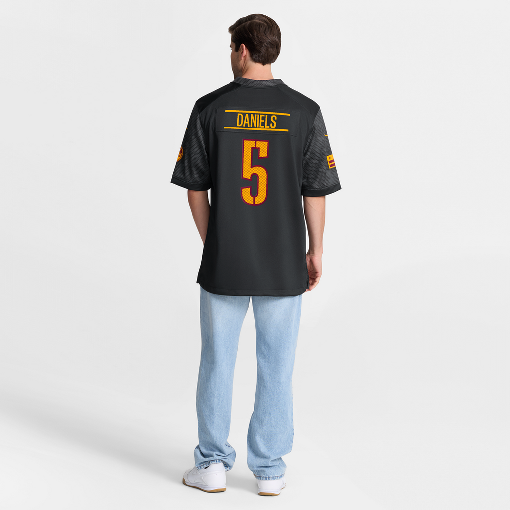 Jayden Daniels Washington Commanders Black Alternate Game Player Jersey