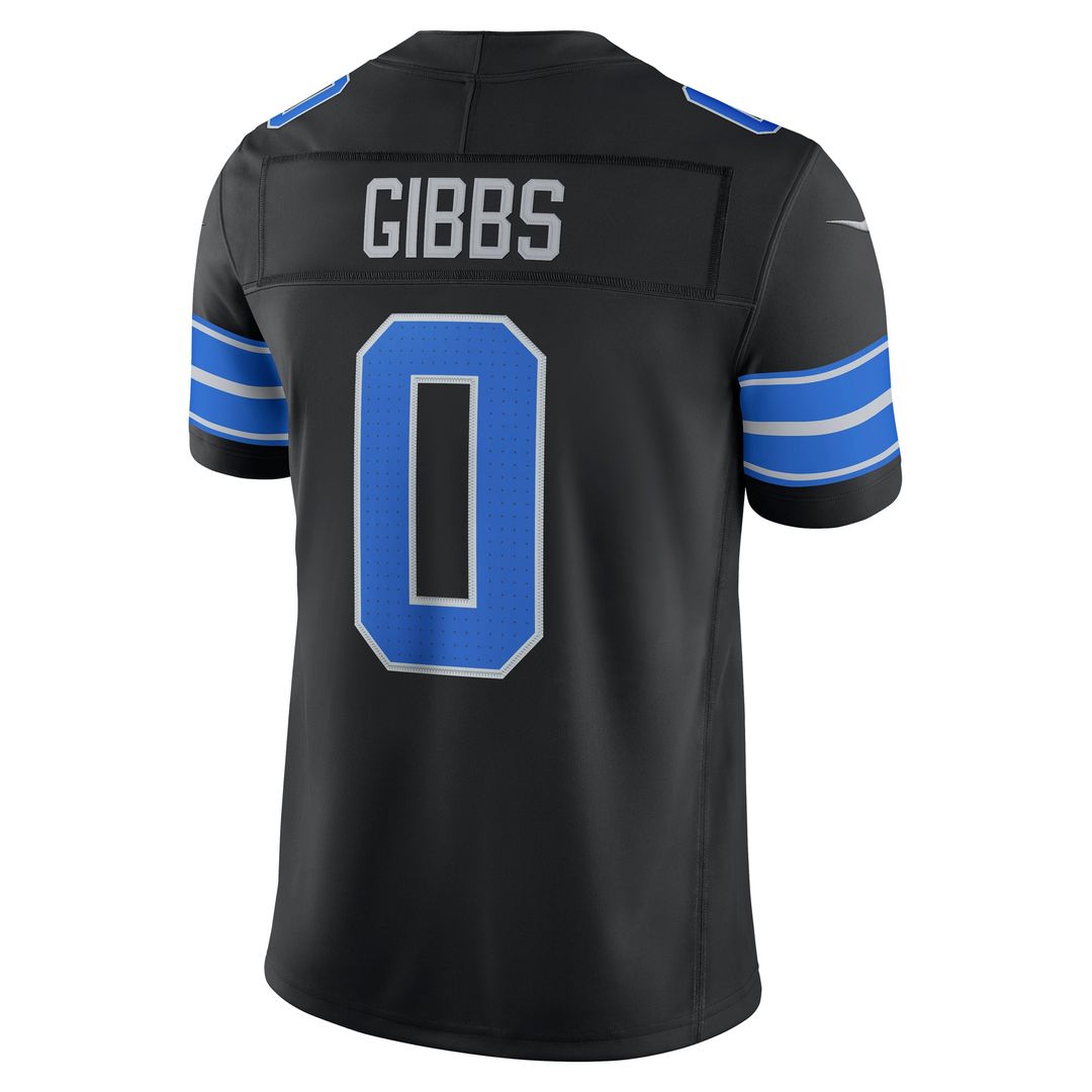 Jahmyr Gibbs Detroit Lions Black Alternate Vapor F.U.S.E. Stitched Limited Jersey