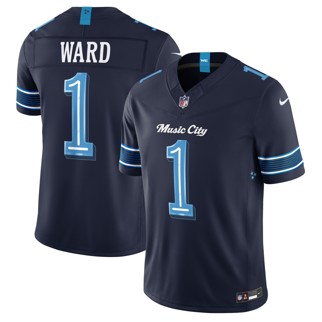 Cameron Ward Tennessee Titans Navy 2026 Rivalries Collection Stitched Limited Jersey