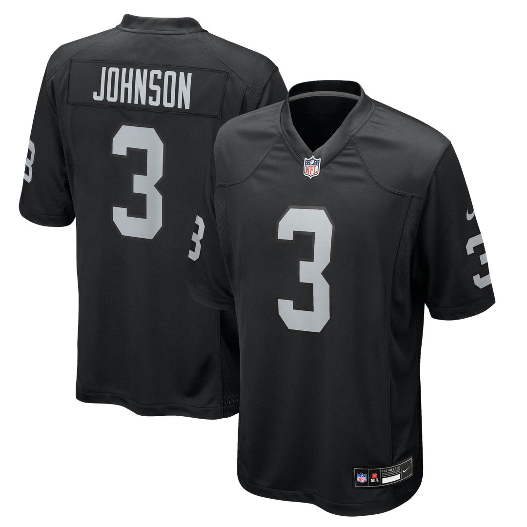 Taron Johnson Las Vegas Raiders Black Team Game Jersey