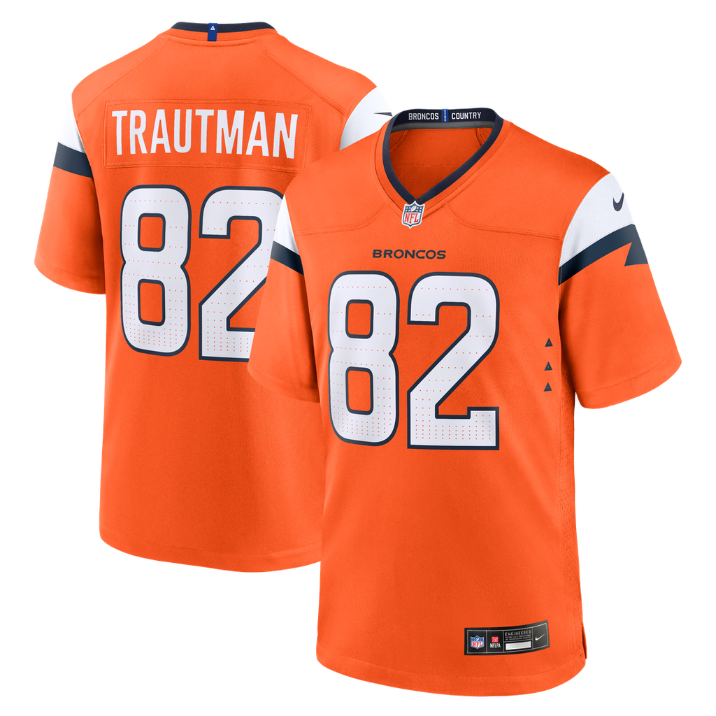 Adam Trautman Denver Broncos Orange Team Game Jersey