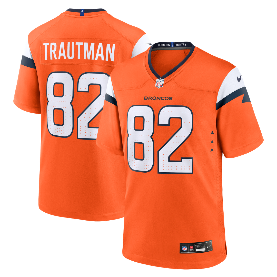 Adam Trautman Denver Broncos Orange Team Game Jersey