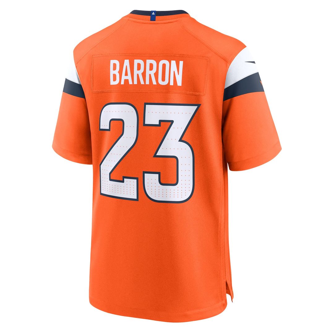 Jahdae Barron Denver Broncos Orange Team Game Jersey