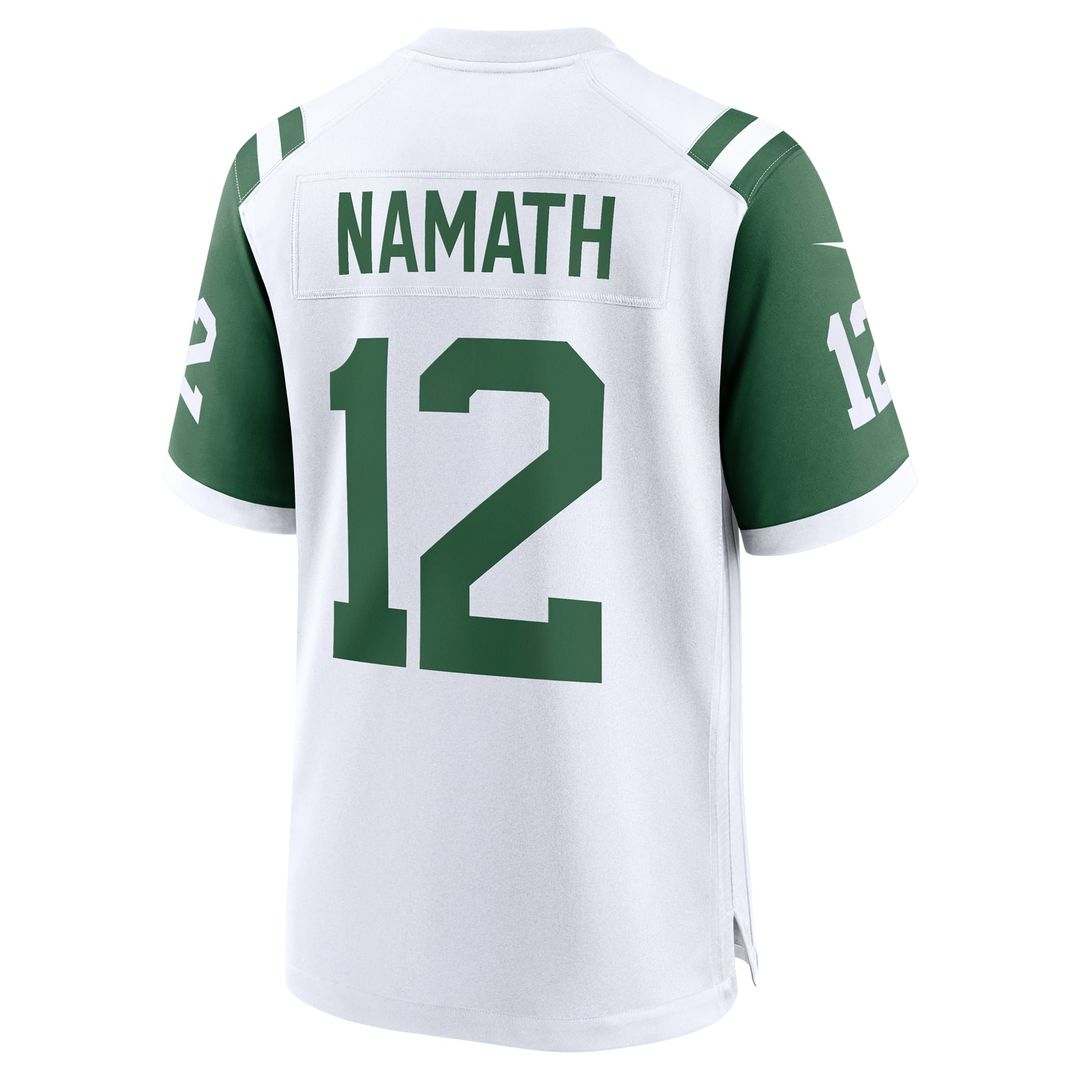 Joe Namath New York Jets White Classic Alternate Retired Player Game Jersey
