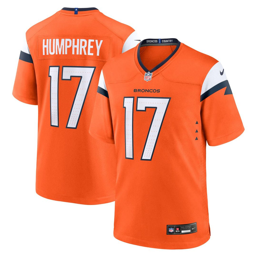 Lil'Jordan Humphrey Denver Broncos Orange Team Game Jersey