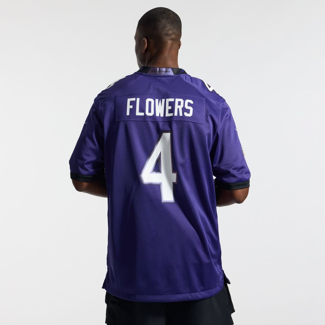 Zay Flowers Baltimore Ravens Purple Team Game Jersey