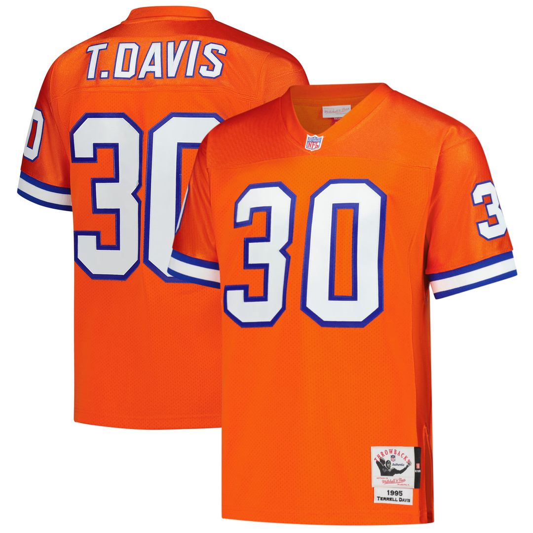 Terrell Davis Denver Broncos Orange 1995 Authentic Throwback Retired Player Jersey