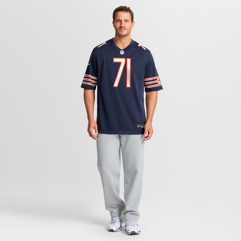 Jedrick Wills Jr. Chicago Bears Navy Team Game Jersey
