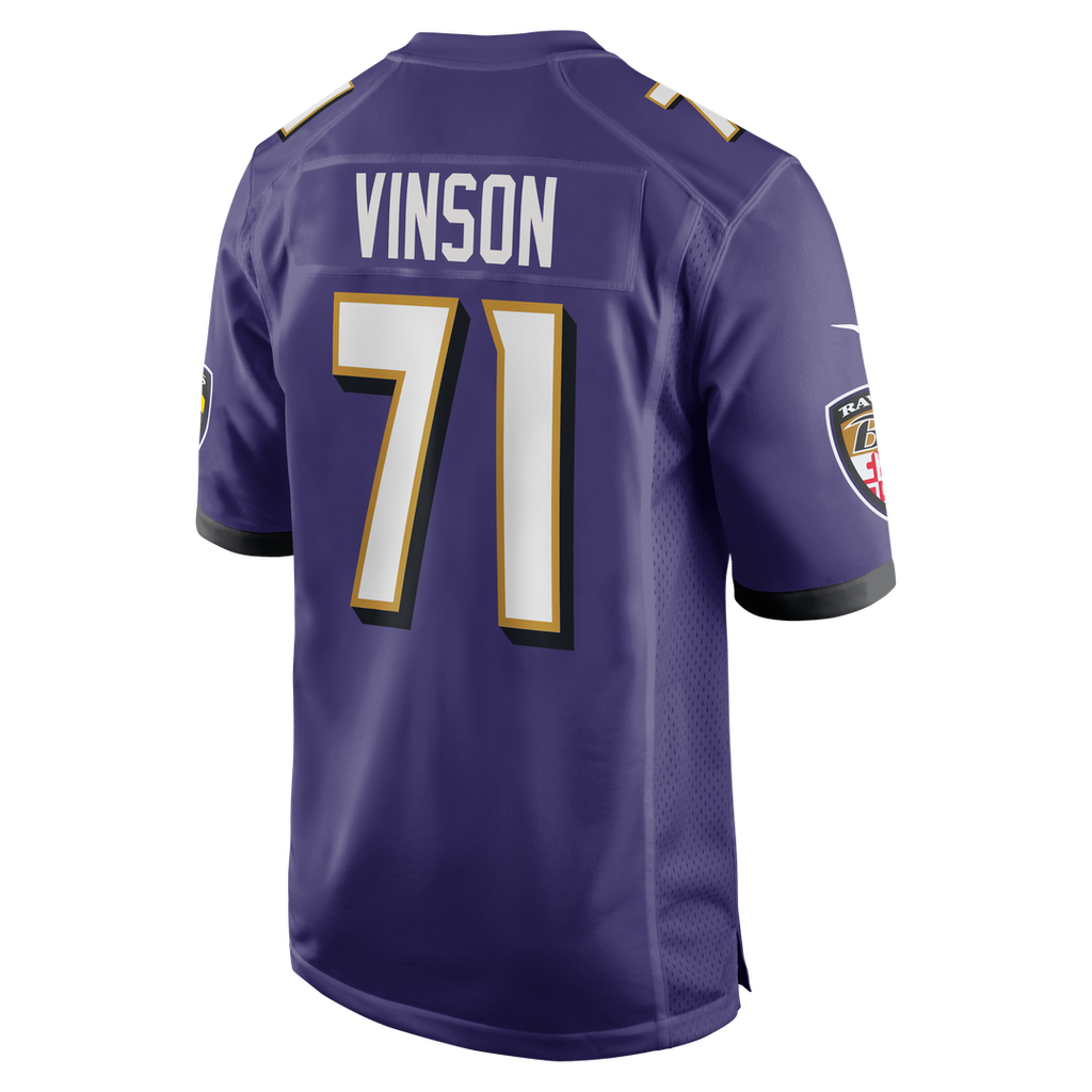 Carson Vinson Baltimore Ravens Purple Team Game Jersey
