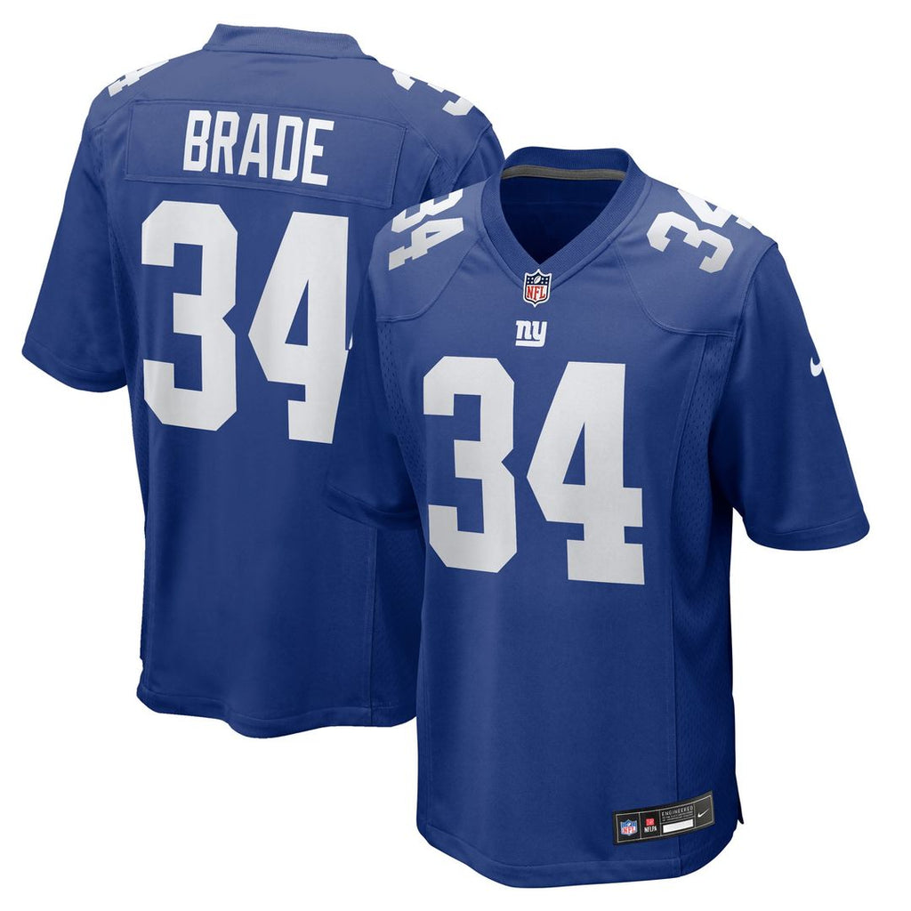 Beau Brade New York Giants Royal Team Game Jersey