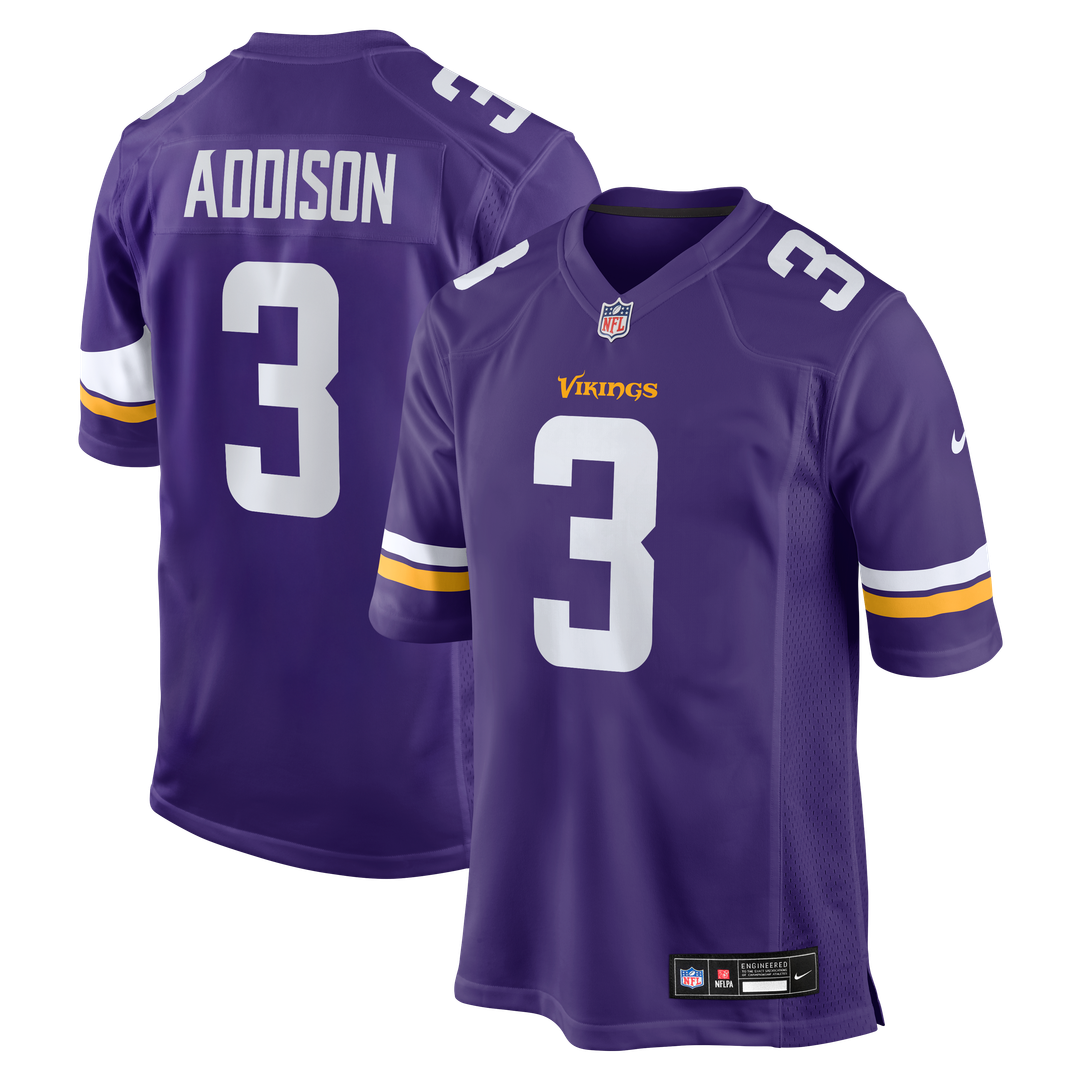 Jordan Addison Minnesota Vikings Purple Game Jersey