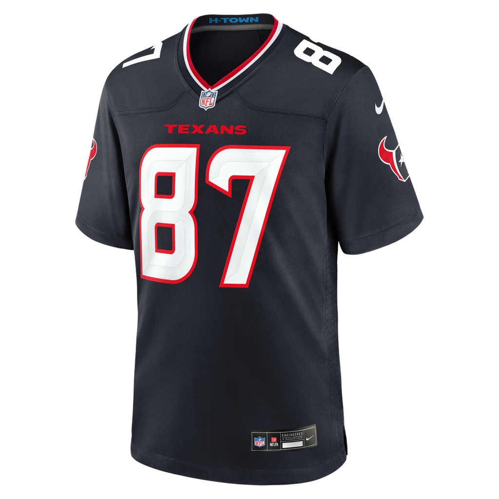 Foster Moreau Houston Texans Navy Team Game Jersey