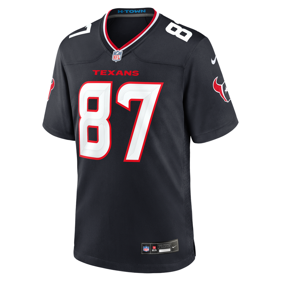Foster Moreau Houston Texans Navy Team Game Jersey