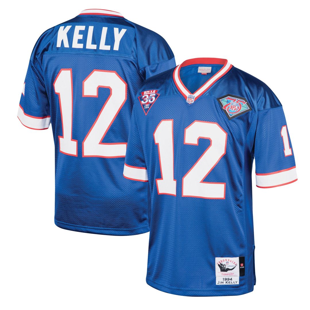 Jim Kelly Buffalo Bills 1994 Royal Authentic Throwback Retired Player Jersey