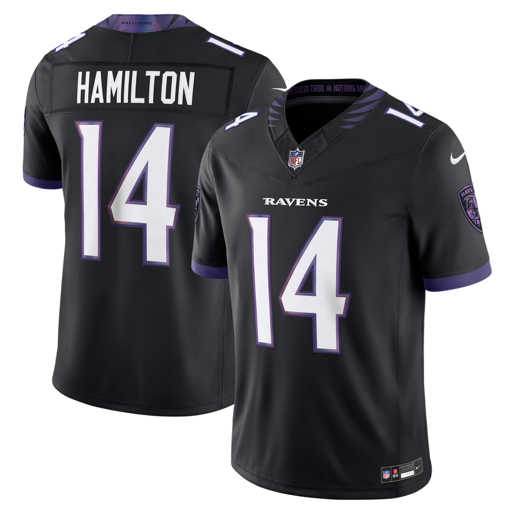 Kyle Hamilton Baltimore Ravens Black Alternate Vapor F.U.S.E. Stitched Limited Jersey