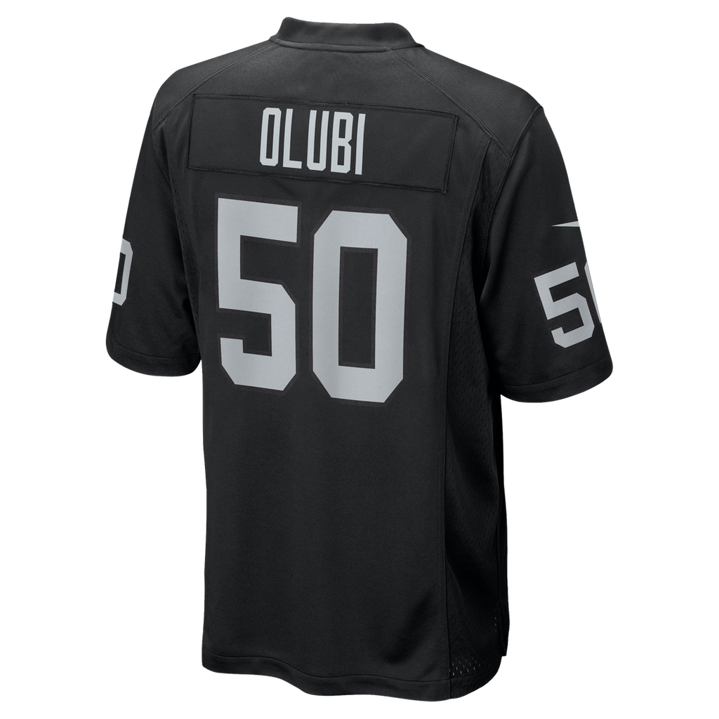 Segun Olubi Las Vegas Raiders Black Team Game Jersey