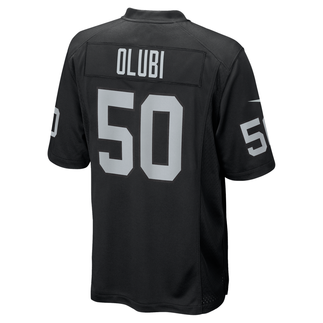 Segun Olubi Las Vegas Raiders Black Team Game Jersey