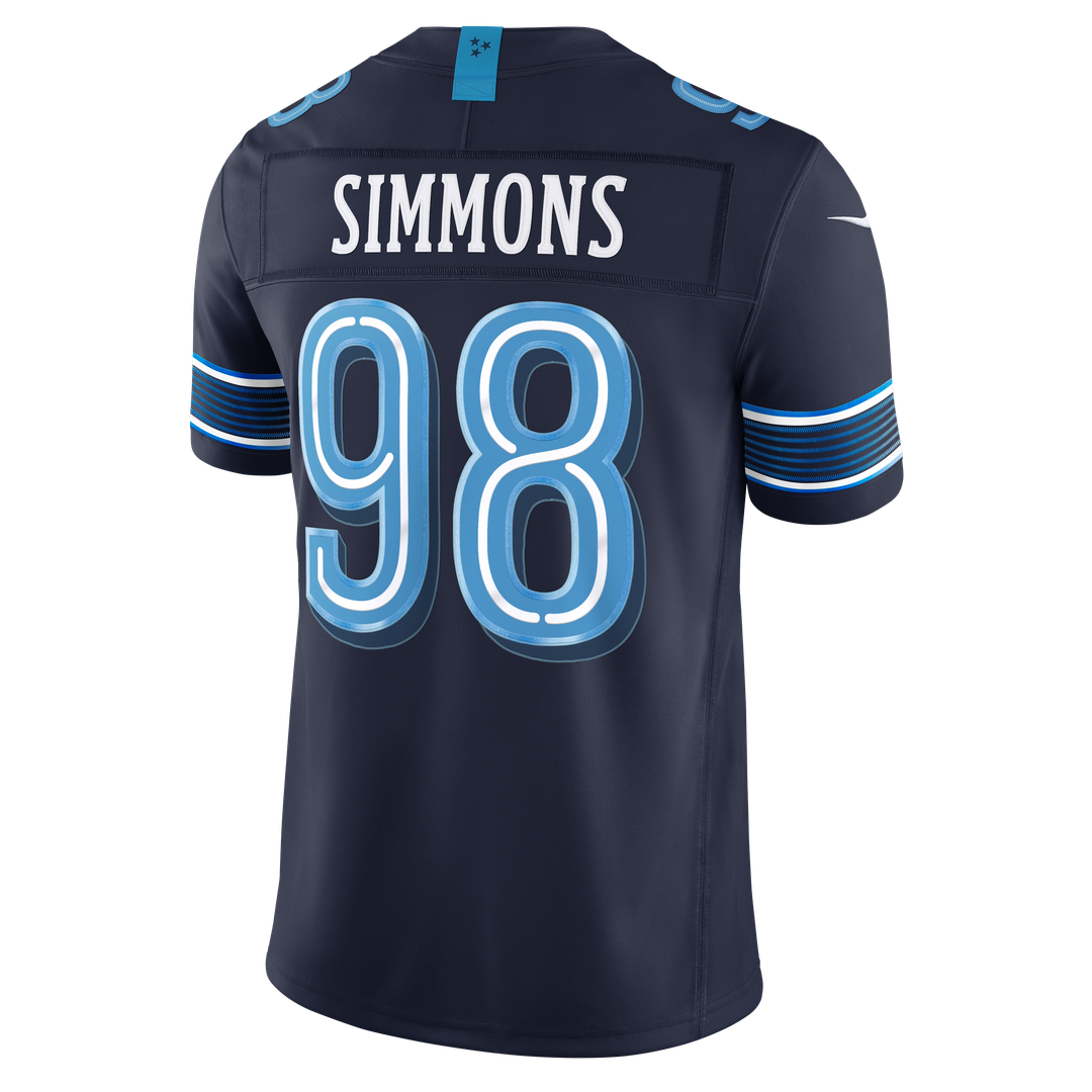 Jeffery Simmons Tennessee Titans Navy 2026 Rivalries Collection Stitched Limited Jersey