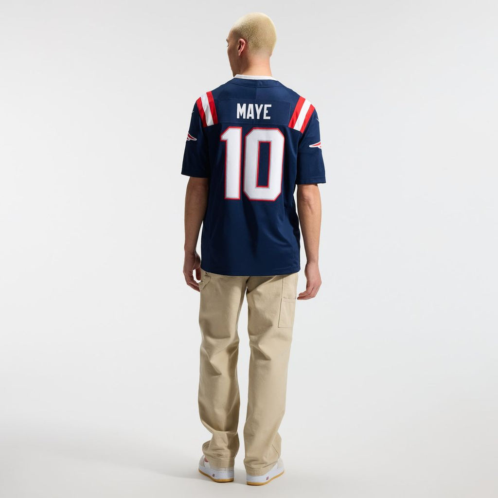 Drake Maye New England Patriots Navy Team Vapor F.U.S.E. Stitched Limited Jersey