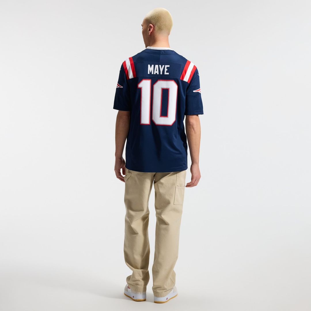 Drake Maye New England Patriots Navy Team Vapor F.U.S.E. Stitched Limited Jersey