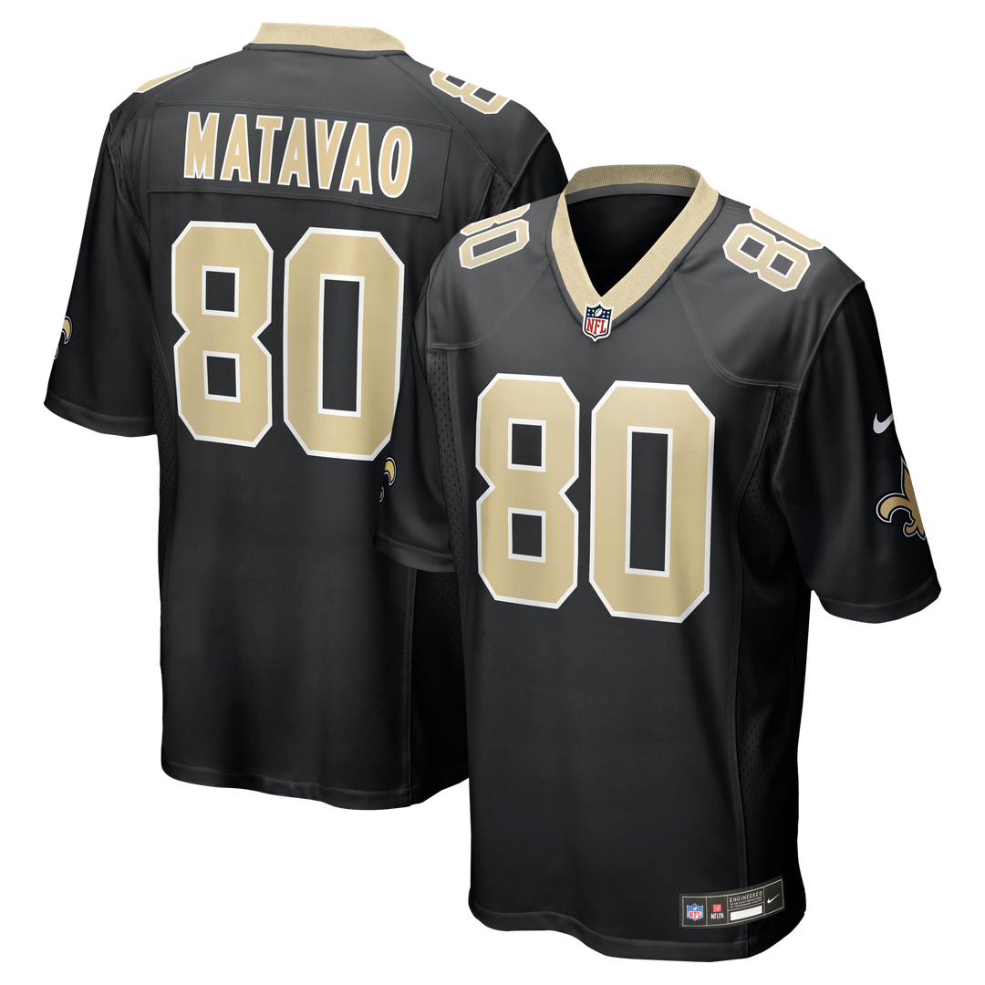 Moliki Matavao New Orleans Saints Black Team Game Jersey