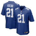 Paulson Adebo New York Giants Royal Team Game Jersey