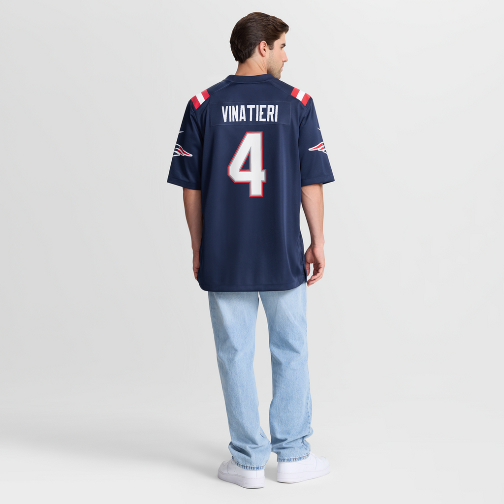 Adam Vinatieri New England Patriots Navy Team Retired Game Jersey