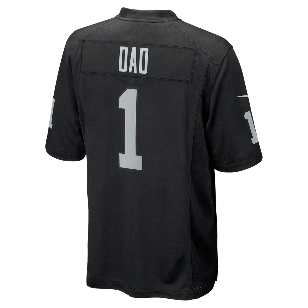 Las Vegas Raiders Number 1 Dad Black Game Jersey