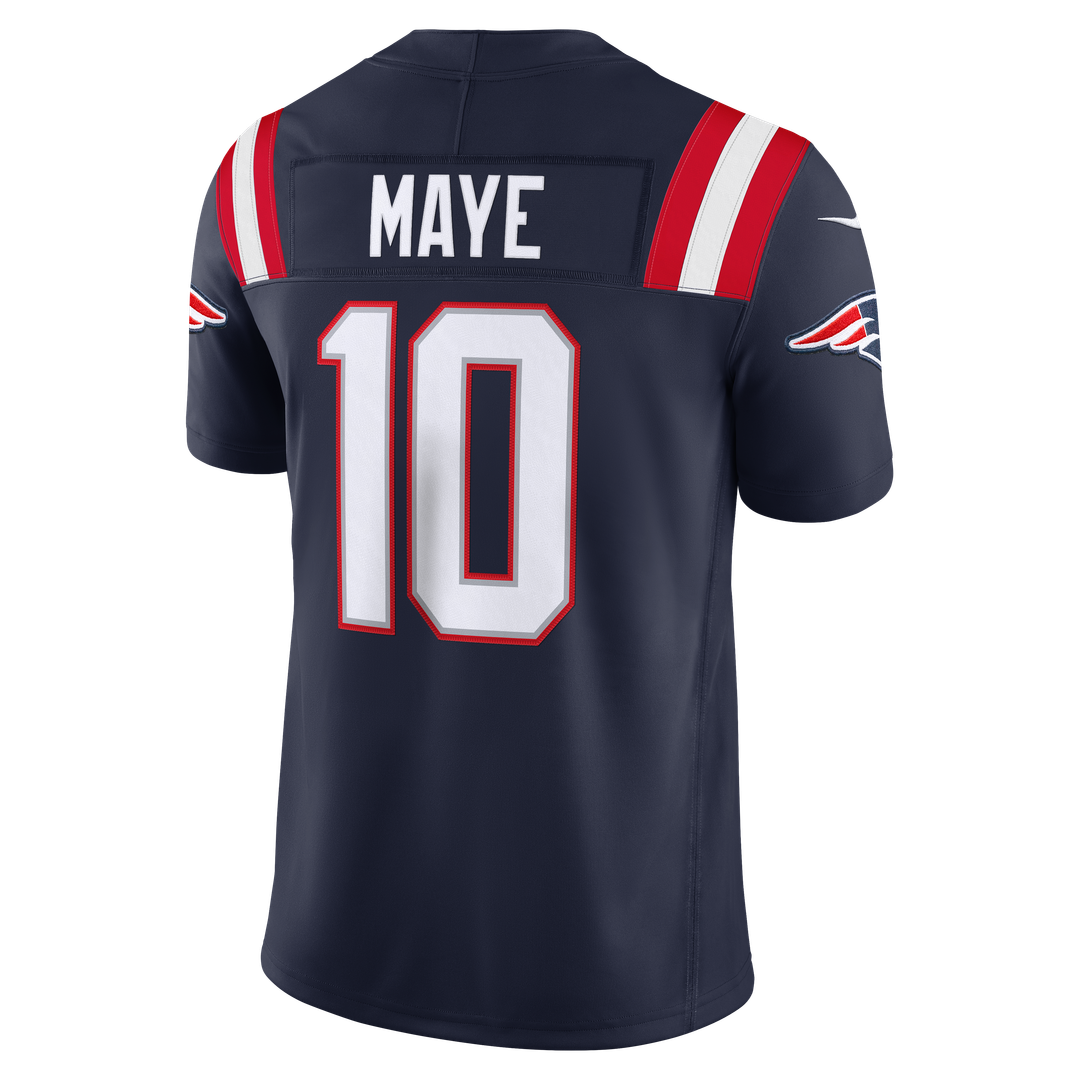 Drake Maye New England Patriots Navy Team Vapor F.U.S.E. Stitched Limited Jersey
