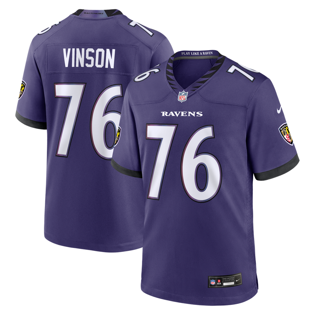 Carson Vinson Baltimore Ravens Purple Team Game Jersey